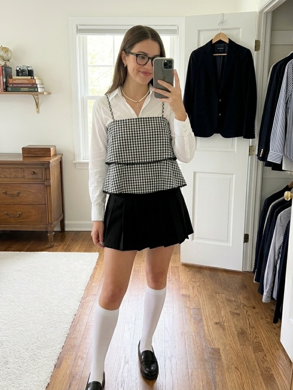 Anthropologie RO & DE Gingham Tiered Camisole Top Preppy / Made in USA /Size M